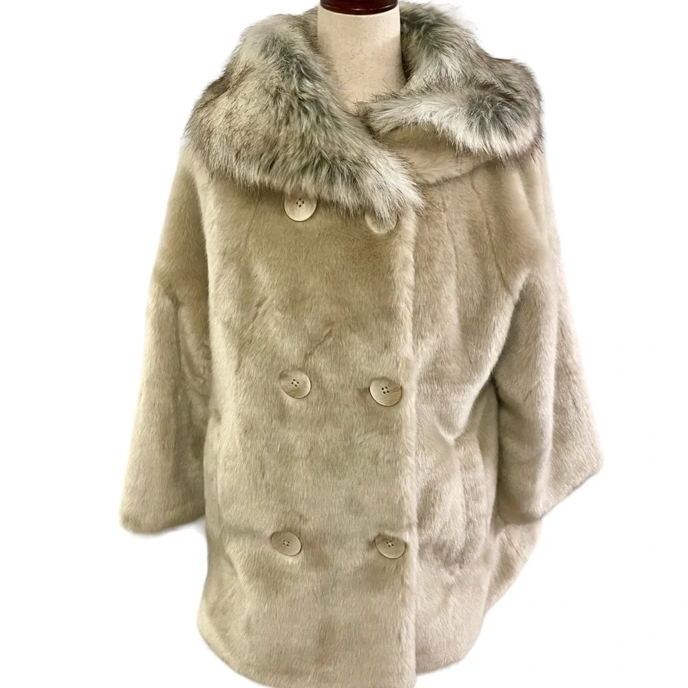 EMERSON FRY TUCKERNUCK Edie Faux Fur Coat New Without Tags - Picture 3 of 16